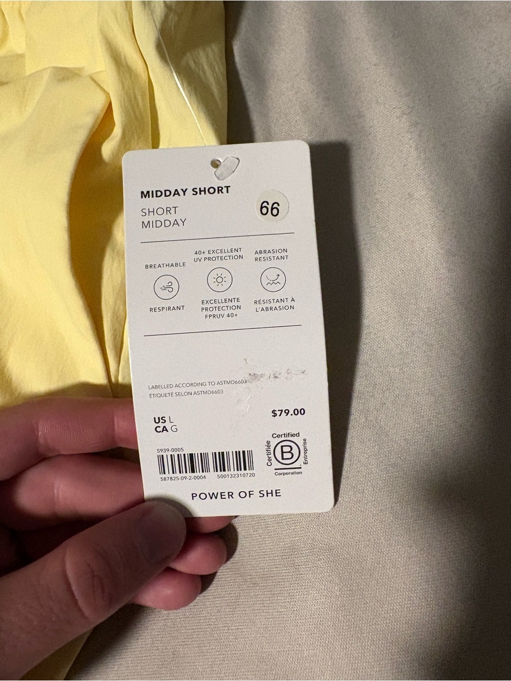 Athleta Light Yellow Drawstring Athletic Shorts - Picture 2 of 5